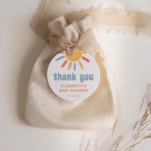 Here Comes The Son Baby Shower Favor Tag, Sunshine Baby Shower Thank You Tag, Boy Baby Shower Thank You Favor Sticker, Instant Download