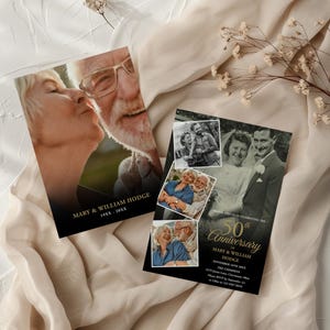 50th Anniversary Photo Invitation Template: Golden Wedding Modern Printable (Digital Download) PC50