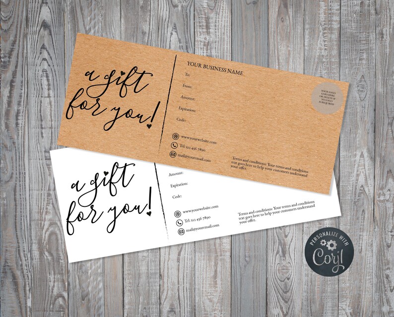 Printable Gift Certificate Template Editable Instant ...