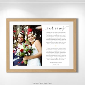 Modèle de vœux de mariage pour lui et pour elle Cadeaux de mariage pour le premier anniversaire de mariage Voeux de mariage Art mural photo imprimable Téléchargement instantané SIGNATURE