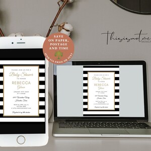Modern Gender Neutral Baby Shower Invitation Template (Digital Download) 画像 7