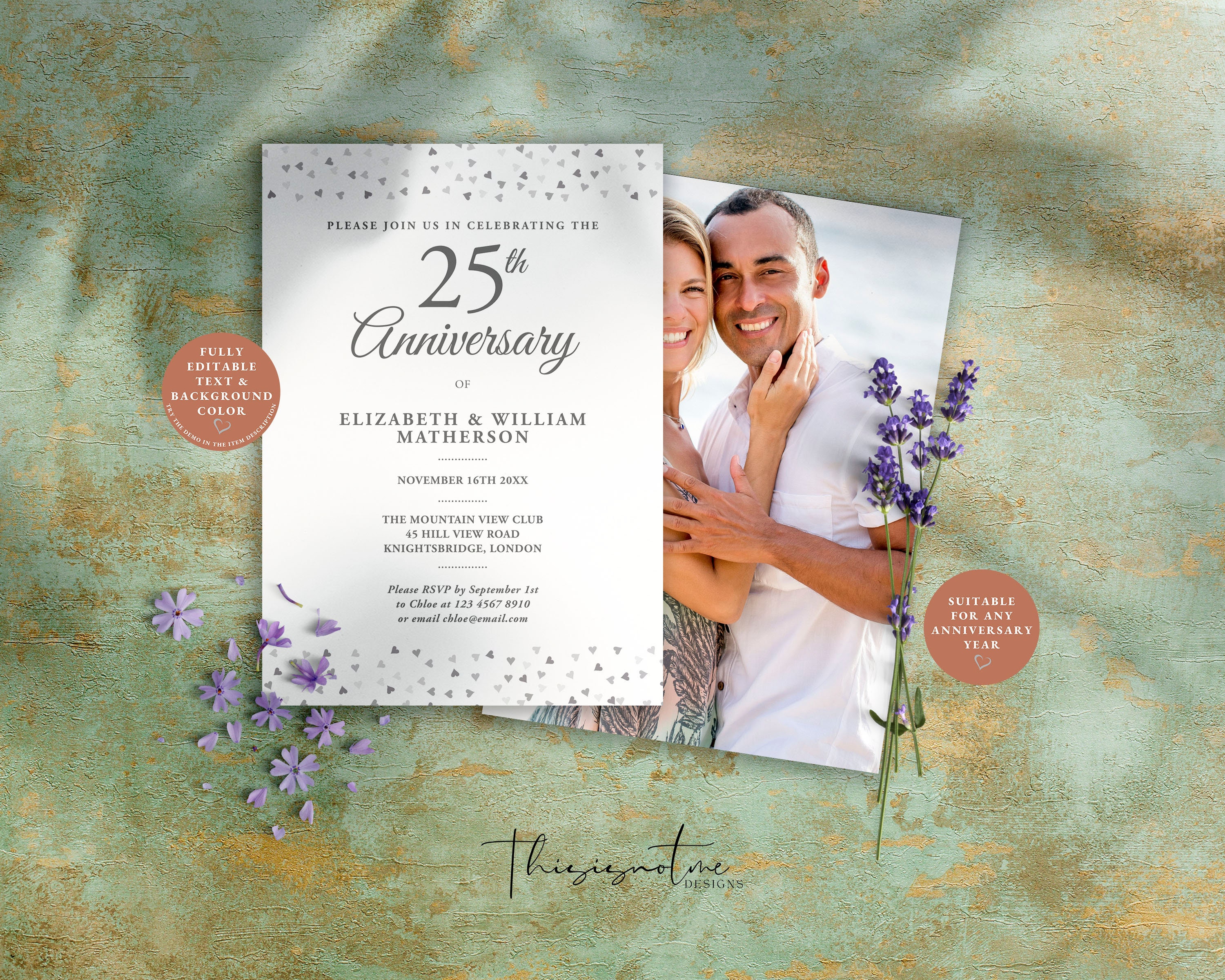 25th anniversary invite card deals