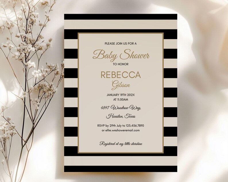 Modern Gender Neutral Baby Shower Invitation Template (Digital Download) 画像 2
