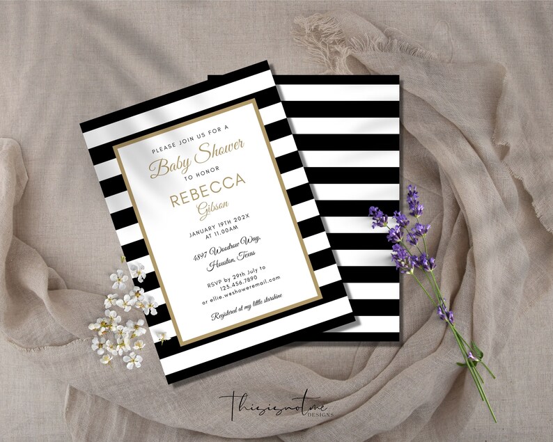 Modern Gender Neutral Baby Shower Invitation Template (Digital Download) 画像 3