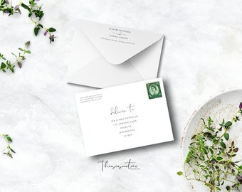 Modern Minimalist Wedding Envelope Address Template, Simple Editable Wedding Address Envelopes, Printable Wedding Envelope Template, RGW