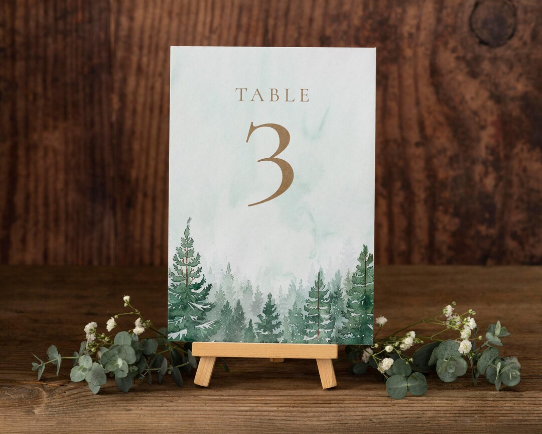 FAELARA Watercolor Rustic Forest Wedding Table Number, Forest Wedding ...