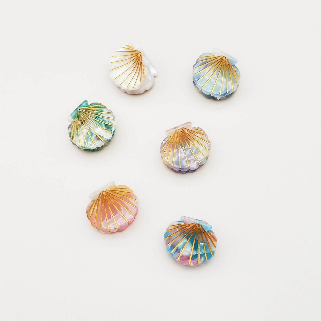 Clamshell Acetate Hair Clip, Shell Shaped Hair Claw, Fringe Clip, Ocean ...