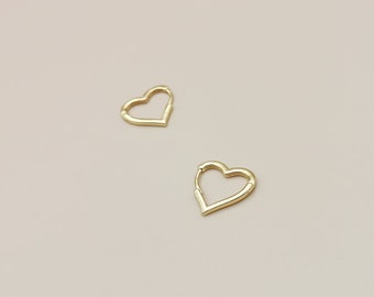 Heart Huggies Hoops, Gold Huggie Earrings, Heart Earrings, 18k Gold Plated, Love Heart Hoops, Heart Dangle Hoops