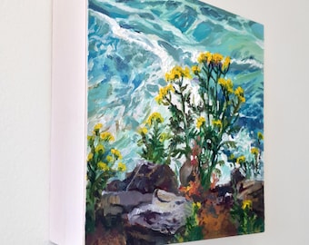 Quebec National Park Art - River Oil Painting Original Landscape /  Plein Air Painting on Canvas - Acadia, Adirondack Mountain Region