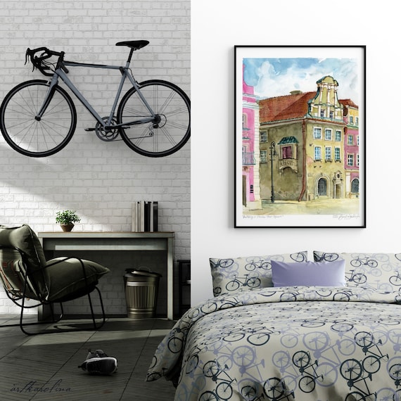 Poznan, Poland Travel Print - Extra Large Wall Art / Fine Art Print in Watercolor / Europe Travel Art