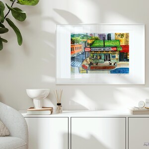 Montreal Art Print Extra Large Wall Art Print of the Hudson Bay Company, Downtown Montreal Travel Print City Painting in Watercolor image 5