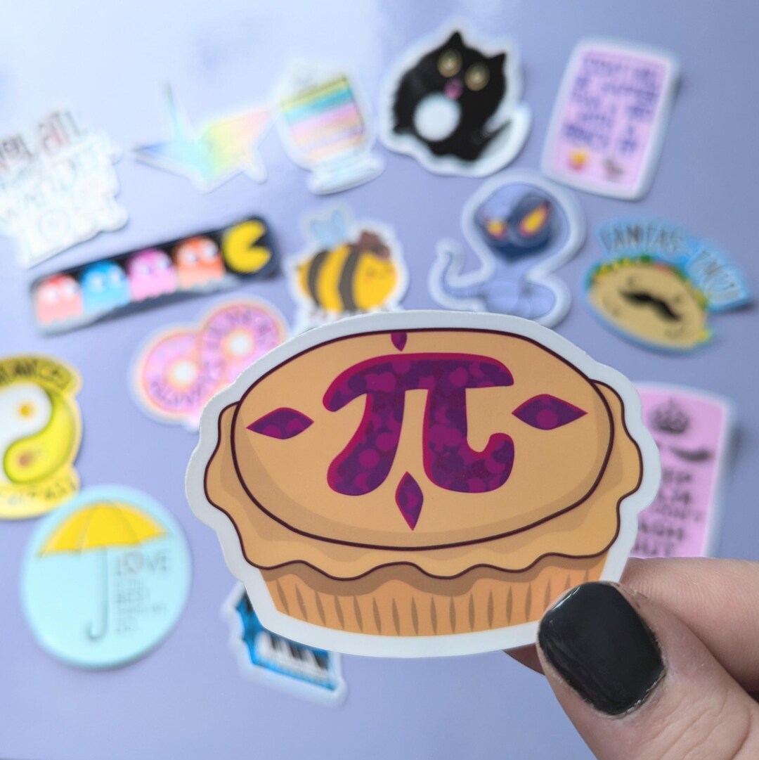 Piplayer Sticker Pi Pie Funny 3 Inch Waterproof Sticker for Pi Day March 14 Funny Cute ...