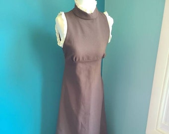 Size / 1960s vintage dress, 1970s vintage dress, retro dress, maxi dress, keyhole back, lace, boho, hippie
