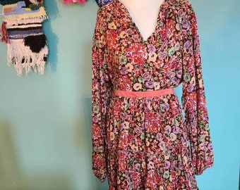 1970s Prairie Dress and Tie Set / 1970s Prairie Maxi Skirt / - Etsy