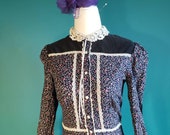 Vintage gunne sax dress, jessica mcclintock dress, vintage prairie dress, 70s does Victorian, size small, calico dress, dress with pockets