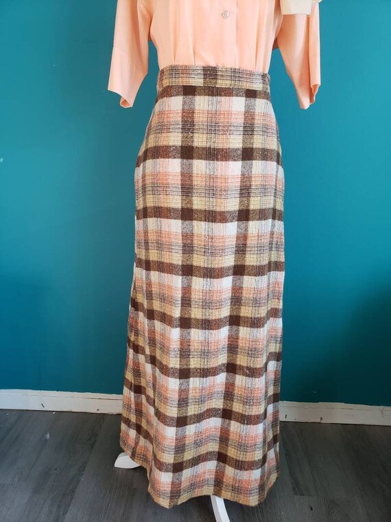 60s wool maxi skirt, floor length winter skirt, vi