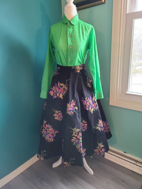 Size xs/ Deadstock Vintage 1950s handpainted felt 