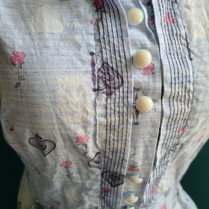 Size / 1940s Novelty Print dress with pockets, cotton, sundress, volup vintage, pinup, image 7