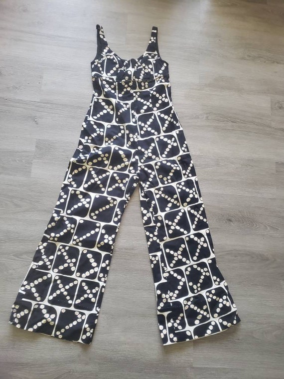 1960s groovy jumpsuit, SIZE XS, 60s bell bottom ju