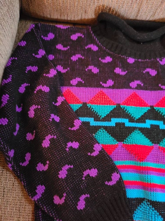 Vintage ugly sweater, 1980s sweater, size xs, siz… - image 5