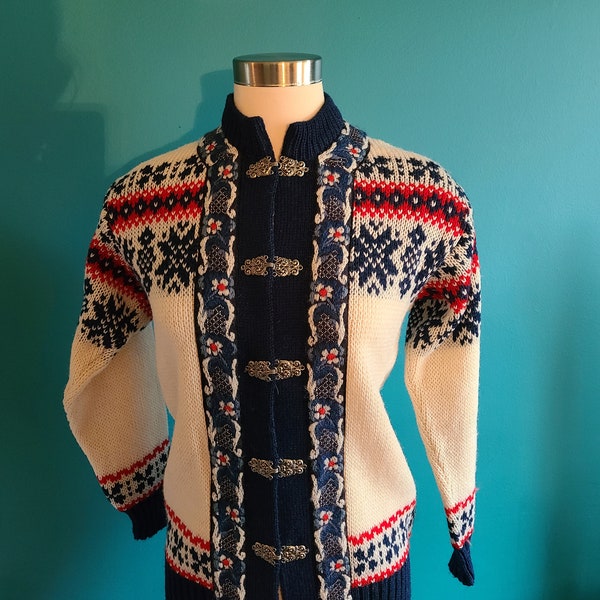 Size medium/ wool Norwegian sweater, Icelandic sweater, knit, cardigan, fair isle sweater, lettlopi