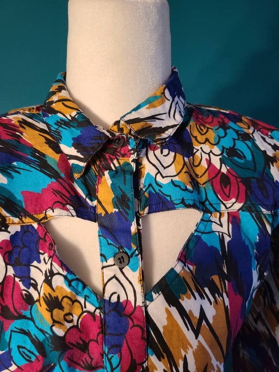90s Western Cutout Shirt, Vintage Western, Tacky Shirt, 80s Style, Size Large, Jewel Tones, Maximalist Top, Shoulder Pads, Cutout Blouse - Etsy 90s Western Cutout Shirt, Vintage Western, Tacky Shirt, 80s Style, Size Large, Jewel Tones, Maximalist Top, Shoulder Pads, Cutout Blouse - Etsy