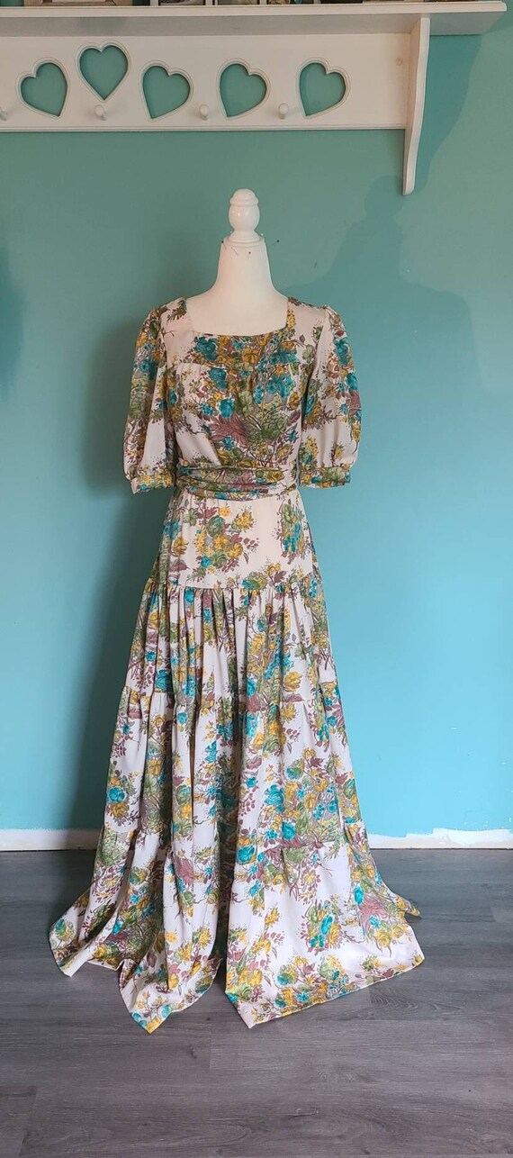 Vintage prairie dress, 70s retro maxi dress, 1960… - image 1