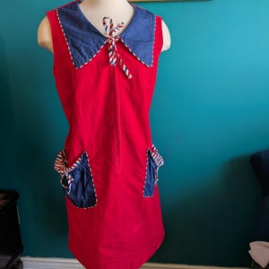 Women&#39;s Vintage Dress 1960s size large volup house dress button front dress with pockets