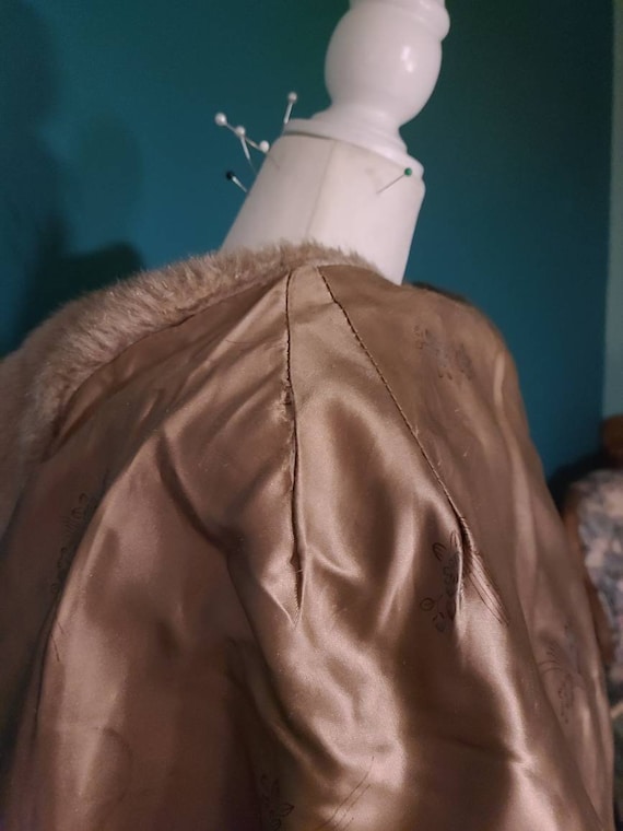1950s faux fur shawl, faux mink, vintage faux fur… - image 7