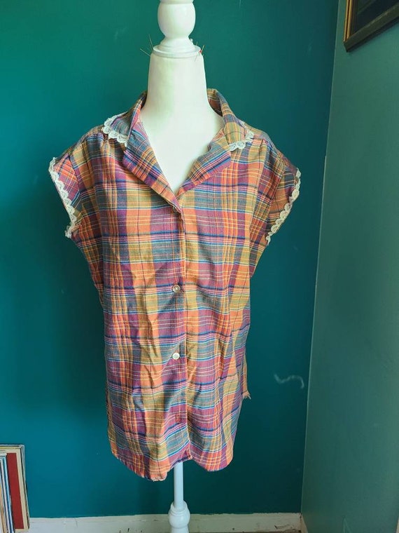 Size large XL / Vintage top, vintage button front 