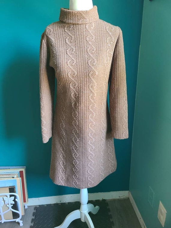 Size medium / Vintage dress, 1960s knit dress, mo… - image 2