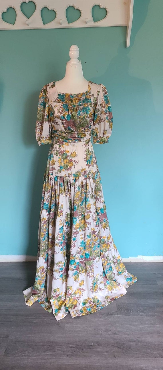 Vintage prairie dress, 70s retro maxi dress, 1960… - image 2