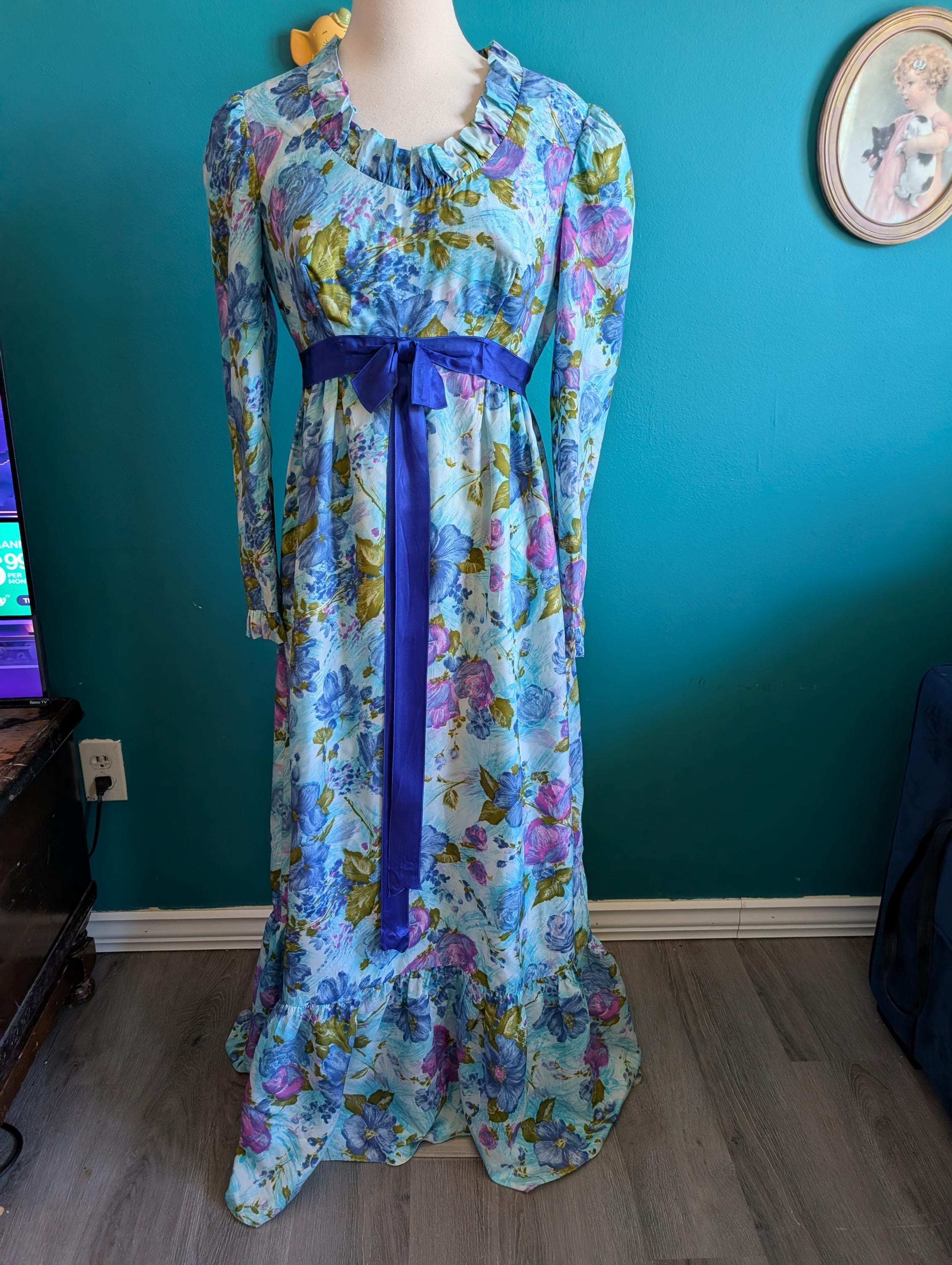 1970 bridesmaid dresses for sale 1970s Boho Halter Floral Belted Backless Dress