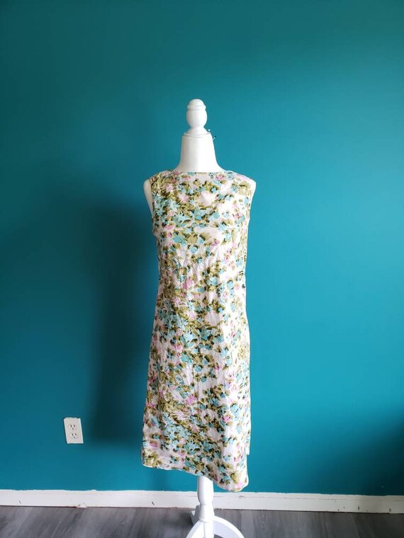 1960s cotton sheath dress, shift dress, vintage dr