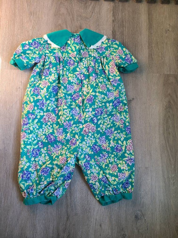 Vintage 1990s Laura Ashley Romper size 3t, floral… - image 3