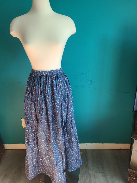 Vintage Size medium maxi skirt, cotton skirt, flo… - image 1