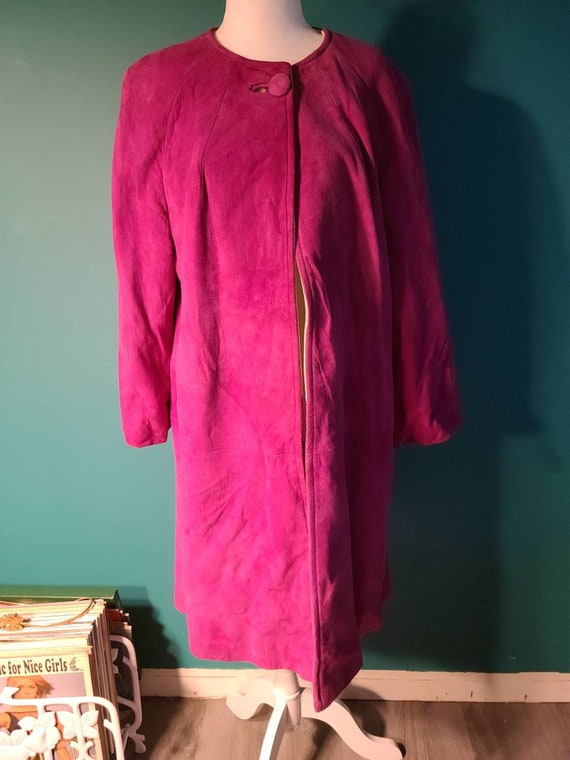 1960s suede swing coat, vintage suede swing coat,