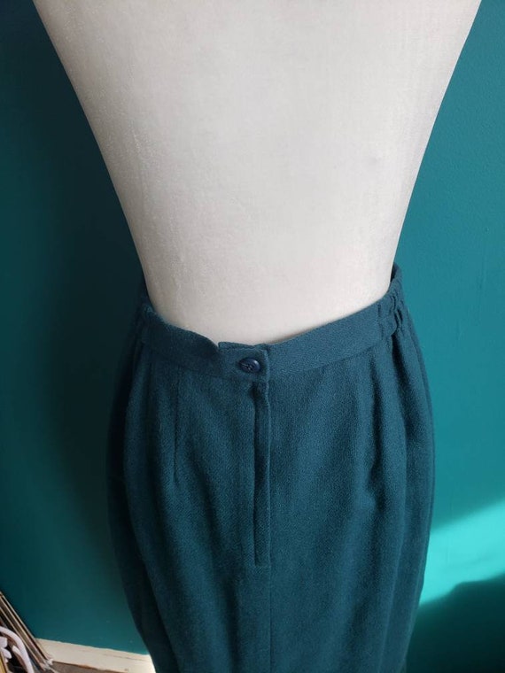 Vintage wool a-line skirt, size medium, wool midi… - image 6
