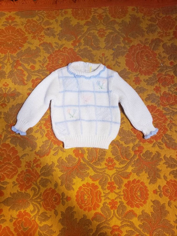 80s baby sweater, vintage baby clothes, baby tip, 