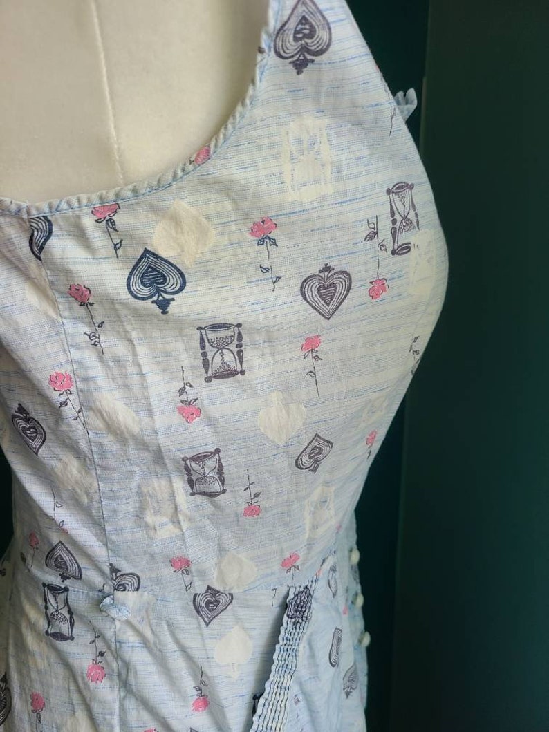 Size / 1940s Novelty Print dress with pockets, cotton, sundress, volup vintage, pinup, image 10