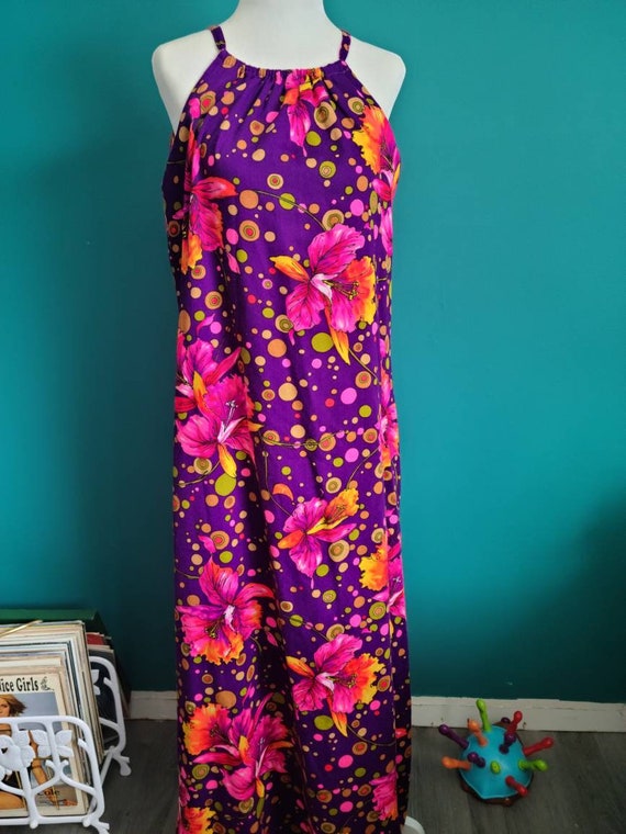 Vintage hawaiian dress, vintage aloha dress, 60s h
