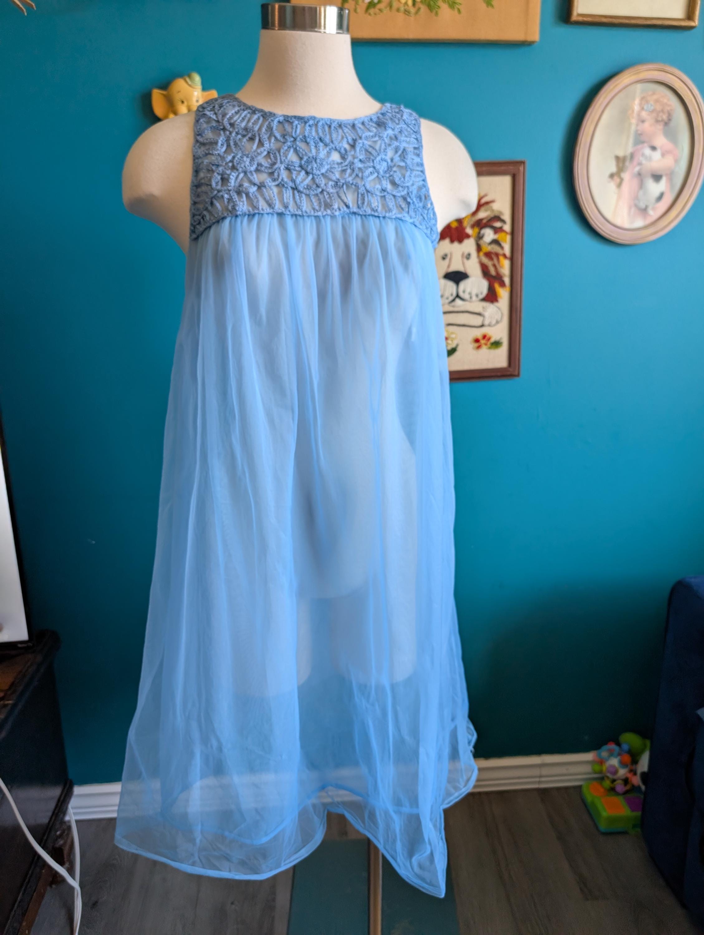 Blue Lace Nightie - Etsy