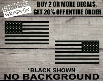 2 American Flag vinyl Decal set, Mirrored, Bumper Sticker, JDM Decal for Truck, Car etc..  Outdoors Oracal 651 Vinyl.  Patriotic decal!