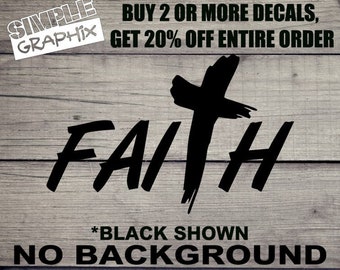FAITH Cross vinyl Decal, Bumper Sticker, Christian, Religious, Jesus, Cross, Truck, Car, Windows, Toolbox, Outdoors, Oracal 651 vinyl!!