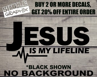 JESUS is my LIFELINE vinyl Decal, Bumper Sticker, Christian, Religious, Jesus, Anchor, Truck, Car, Windows, Toolbox, Outdoors, Oracal 651 !!