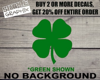 4 Leaf Clover vinyl Decal, Bumper Sticker, Four Leaf Clover, JDM Decal for Truck, Car, toolbox, Windows, Outdoors, etc... Oracal 651, Ver. 1