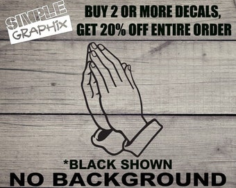 PRAYING HANDS vinyl Decal, Bumper Sticker, Christian, Religious, Jesus, Truck, Car, Windows, Toolbox, Outdoors, Oracal 651 vinyl!!
