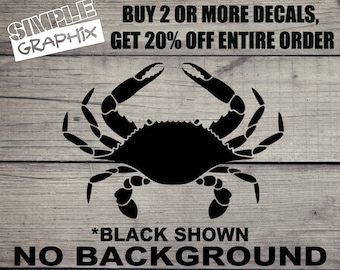 Blue Crab vinyl Decal, Bumper Sticker, Fishing, Crab, Crabbing, Hunting, Truck, Car, toolbox, Windows, Outdoors, etc... Oracal 651 vinyl!!
