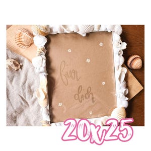 Muschel Bilderrahmen 20x25 cm – Gold Weiß Handgemacht – Maritimes Deko-Unikat für Sommer & Urlaubserinnerungen