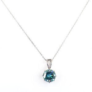 3 Ct to 8 Ct Gorgeous Blue Diamond Solitaire Pendant in Prong Setting ...